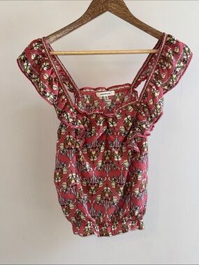 Max Studio Rose Floral Ruffle Camisole
